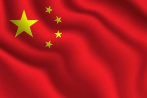 chinesische Nationalflaggen-Vektorillustration mit offiziellem Farbdesign vektor