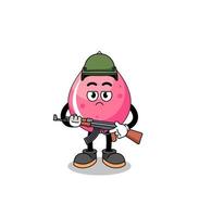 tecknad serie av jordgubb juice soldat vektor