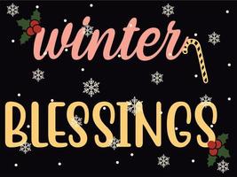 vinter- välsignelser 05 glad jul och Lycklig högtider typografi uppsättning vektor