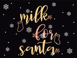 mjölk för santa 05 glad jul och Lycklig högtider typografi uppsättning vektor