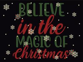 glaube an die magie von weihnachten 02 frohe weihnachten und frohe feiertage typografie-set vektor