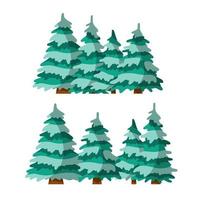 Winterbaum. Schnee auf Ästen. Element der Natur und des Waldes. flache illustration der karikatur. kalte Jahreszeit. neujahrs- und weihnachtsdekorationen vektor