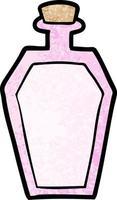 Retro-Grunge-Textur Cartoon süße Parfümflasche vektor