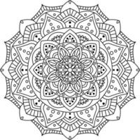 runda indisk prydnad, hand dragen mandala, geometrisk cirkel element vektor