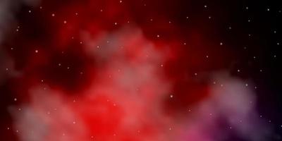 dunkelblaues, rotes Vektormuster mit abstrakten Sternen. vektor