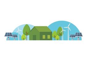 Ökohaus mit grüner Energie vektor