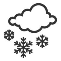Schwarz-Weiß-Symbol Wetter bewölkt schneit vektor