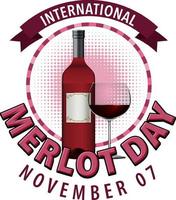 internationell merlot dag logotyp design vektor