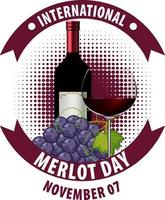 Design des internationalen Merlot-Tag-Logos vektor