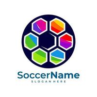 färgrik fotboll logotyp mall, fotboll logotyp design vektor
