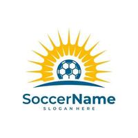 Sonne-Fußball-Logo-Vorlage, Fußball-Logo-Design-Vektor vektor