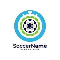 Zeit-Fußball-Logo-Vorlage, Fußball-Logo-Design-Vektor vektor