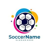 färgrik fotboll logotyp mall, fotboll logotyp design vektor