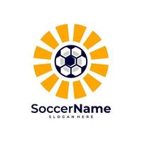 Sonne-Fußball-Logo-Vorlage, Fußball-Logo-Design-Vektor vektor