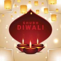 Lycklig diwali de festival av ljus firande bakgrund vektor