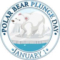 Symbol für Eisbärentauchtag Januar vektor