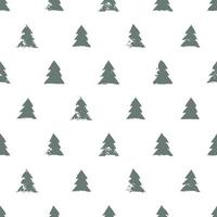 skandinavisches handgezeichnetes nahtloses muster des winterwaldes. Weihnachtsbaum minimalistisches Design vektor
