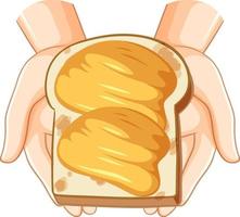 Brot mit Butter im Cartoon-Stil vektor