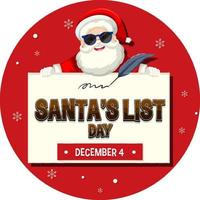 Lycklig santa lista baner design vektor