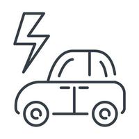 vektor isolerat bil ikon med blixt- tecken. elektrisk bil och miljö- bevarande.