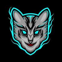 katze esport logo vektorillustration vektor