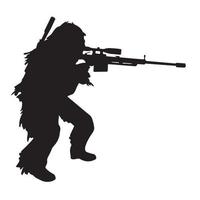 Scharfschützen-Soldat-Silhouette-Vektor-Design vektor