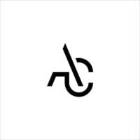 ac modern första text monogram logotyp vektor