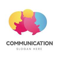 kommunikation logotyp design mall vektor