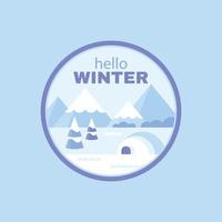 flaches Winter-Logo-Template-Design vektor