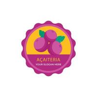 handgezeichnete acaiteria-logo-vorlage vektor