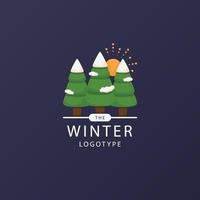 flaches Winter-Logo-Template-Design vektor