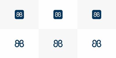 uppsättning av kreativ monogram uppsättning av kreativ monogram logotyp design mall brev b och fjäril gå design mall oändlighet vektor
