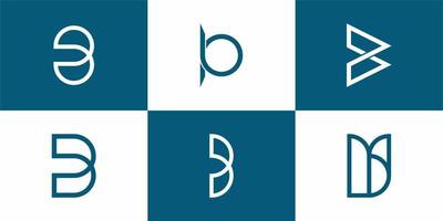 satz von monogrammbuchstabe b symbol logo vorlage vektor