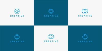uppsättning av kreativ brev c och g ikon logotyp mall vektor