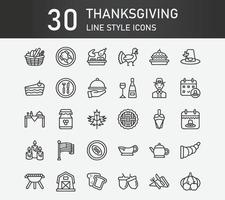 Thanksgiving-Icon-Set. andere Thanksgiving-Kollektion, Thanksgiving im Umrissstil. Vektor