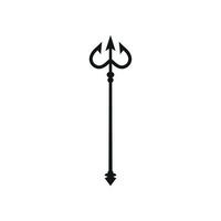 Dreizack schwarzes Symbol. Neptun-Zeichen. barbados nationale symbolvektorillustration. isoliert auf weiß. vektor