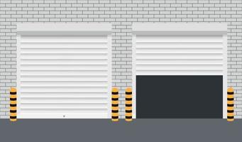 vektor dörr med rullande jalusier på vit bakgrund. vektor illustration.