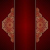 Luxus-Mandala-Hintergrund Rot und Gold-Vektor-Design vektor