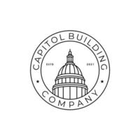 capitol building logo design vektor stämpel eller klistermärke