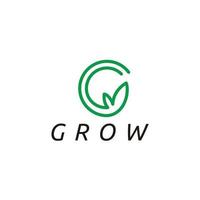 grün wachsen buchstabe g logo design vektorillustration vektor