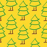 Bäume und Wald doodle handgezeichnete nahtlose Hintergrundmuster. design für textil, verpackung, vorlage vektor