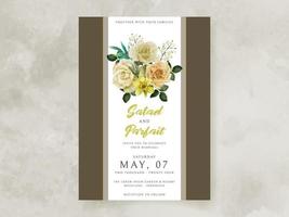 bröllop inbjudan kort med gul blommor illustration vektor
