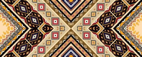 ethnische geometrische amerikanische, westliche, aztekische Motivmusterart nahtloses Musterdesign für Stoff, Vorhang, Hintergrund, Sarong, Tapete, Kleidung, Verpackung, Batik, Fliesen, Innenraum. Vektorillustration. vektor