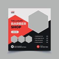 Barbershop sociala medier post mall premium vektor