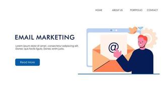 zielseitenillustration des e-mail-marketing-konzepts vektor