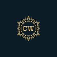 Buchstabe cw-Logo mit luxuriöser Goldvorlage. Eleganz-Logo-Vektorvorlage. vektor