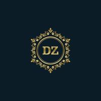 buchstabe dz logo mit luxusgoldvorlage. Eleganz-Logo-Vektorvorlage. vektor