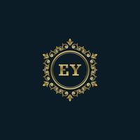 brev ey logotyp med lyx guld mall. elegans logotyp vektor mall.