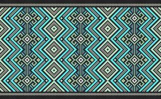 geometrisk etnisk mönster, vektor broderi abstrakt bakgrund, pixel klassisk aztec stil, grön mönster skön horisontell, design för textil, tyg, bakgrund, digital skriva ut, grafisk