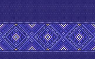 Pixel ethnisches Muster, abstrakter Hintergrund der Vektorstickerei, geometrischer klassischer aztekischer Stil, lila Muster schön horizontal, Design für Textil, Stoff, Hintergrund, Digitaldruck, Grafik vektor